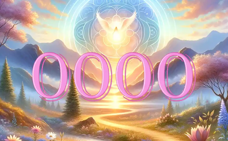 Numero Angelico 0000 su uno sfondo celestiale - Significato Spirituale e Connessione Divina