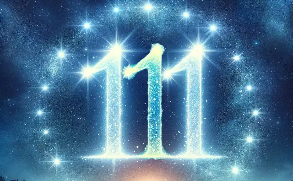 Ángel con el número 111 representando guía divina y protección