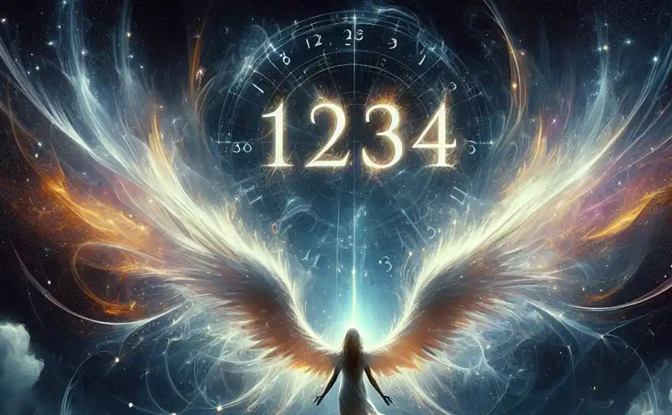 Angelo con il numero 1234 che simboleggia guida spirituale e nuovi inizi