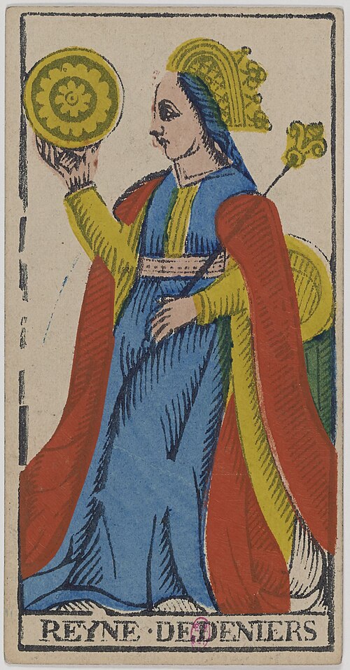 Regina di Denari · Tarocchi di Marsiglia storici